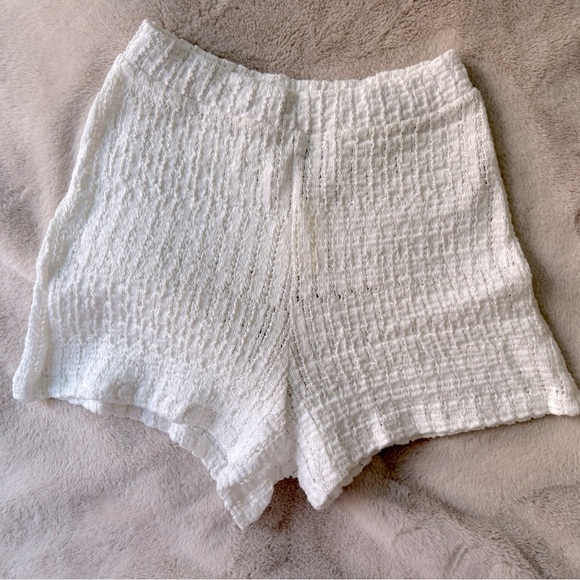 NWT Anthropologie Celandine Crochet-Knit Pull-On Short Ivory White Size S - Picture 6 of 11